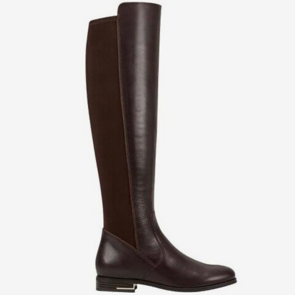 Nine West Levi Women’s Dark Brown Leather Over the Knee High Tall Riding Boots 9 - Picture 4 of 9